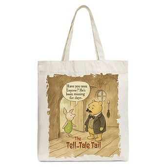 Edgar Allan Winnie-the-Pooh Tote Bag, 1926 A.A. Milne Vintage Halloween Mystery Tale Gift Shopper