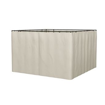 Gazebo Sidewall Curtain Set of 4 Panels with Hooks and C Rings for Privacy