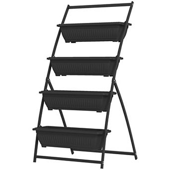 4 tier Vertical Raised Garden Planter with 4 Self Draining Boxes for Vegetables and Flowers