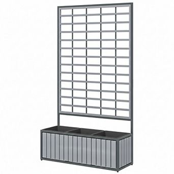 Wooden Raised Garden Bed with Trellis and Three Removable Planter Boxes for Patio Balcony