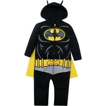 DC Comics Justice League Batman Cosplay Fleece Hooded Coverall with Cape