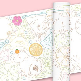 Big Dot of Happiness Capy Birthday Coloring Table Runner, 7ft Long Craft & Activity - 1 Roll
