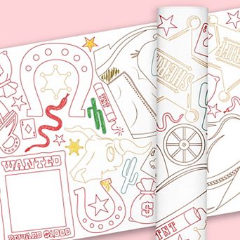 Big Dot of Happiness Western Hoedown Coloring Table Runner, 7ft Long Craft & Activity - 1 Roll