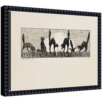 Black Cats at Night Framed Canvas Wall Art Print