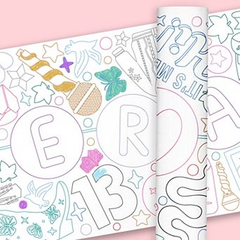 Big Dot of Happiness In My Party Era Coloring Table Runner, 7ft Long Craft & Activity - 1 Roll