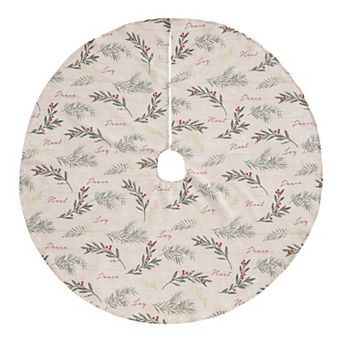 Threadmade Holiday Tree Trimmings Christmas Tree Skirt, 48"x48" Round