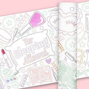 Big Dot of Happiness Pajama Slumber Party Coloring Table Runner, 7ft Long Craft & Activity - 1 Roll