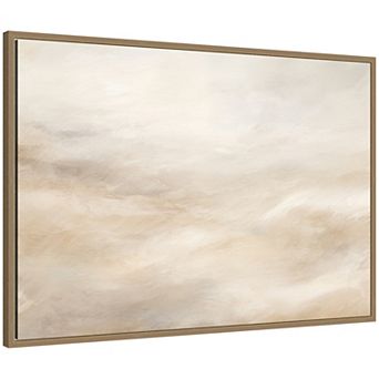 Abstract Neutral Horizon by The Creative Bunch Studio Framed Canvas Wall Art Print