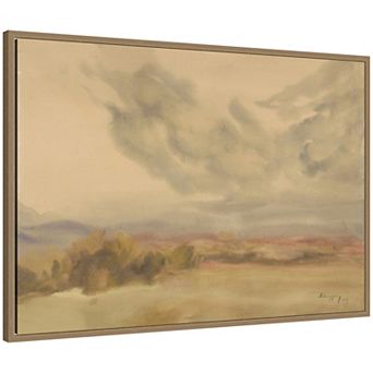 Clouds Over a Plain Framed Canvas Wall Art Print
