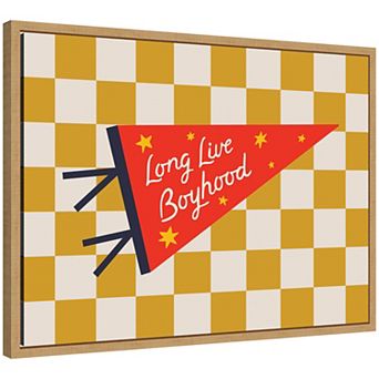 Long Live Boyhood Yellow by Lucky Guava Framed Canvas Wall Art Print