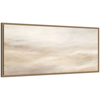 Abstract Neutral Horizon 03 by The Creative Bunch Studio Framed Canvas Wall Art Print