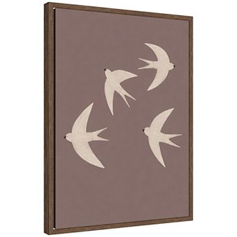Scandi Birds in Flight by Laura Moss Framed Canvas Wall Art Print