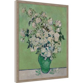 Roses 1890 Van Gogh Framed Mounted Canvas Wall Art Print