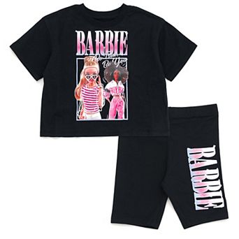 Barbie Glitter 2 pc T-Shirt and Bike Shorts Set