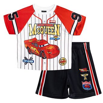Disney Cars Lightning McQueen 2 pc Baseball Jersey and Shorts Set