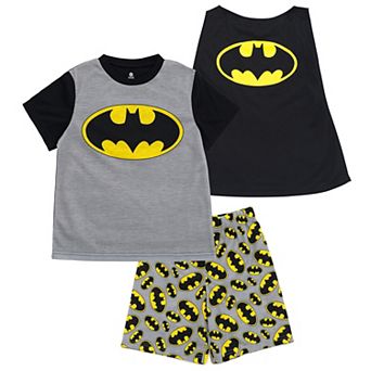 DC Comics Justice League Cosplay Pajama Shirt and Shorts Set with Cape