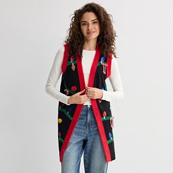 Women's Jollidays Lights & Bells Long Sweater Vest