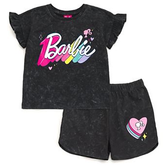 Barbie Wash French Terry T-Shirt and Shorts Set