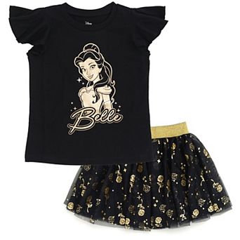 Disney Beauty and the Beast 2 pc T-Shirt and Tutu Skirt Set