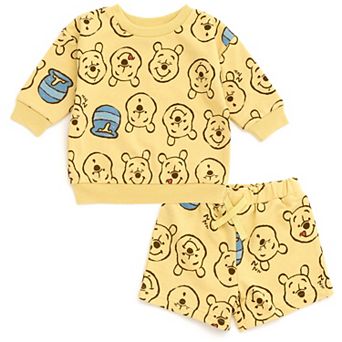 Disney's Winnie the Pooh 2 pc French Terry Sweatshirt and Shorts Set