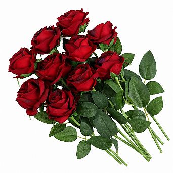 10 pc Artificial Silk Rose Flowers Lifelike Fake Bouquet For Wedding Party Home Decor