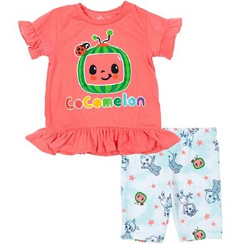 Cocomelon JJ 2 pc Tee and Bike Shorts Set