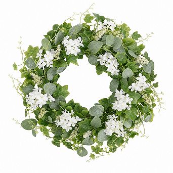 20 Inch Spring Summer Wreath For Front Door Eucalyptus Leaves Foliage Farmhouse Decor