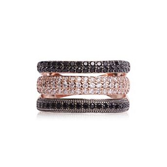 Jewels by Sunaina Gemma Adjustable Ring 925 Sterling Silver with Cubic Zirconia