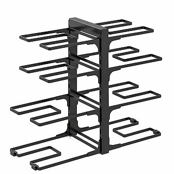 8 tier Pot Pan Organizer Under Cabinet Heavy Duty Adjustable Kitchen Storage Rack