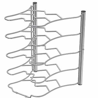 Pan Organizer Rack For Kitchen Cabinet Counter Free Standing Vertical Horizontal Secure Mounting