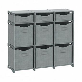 9 Cube Storage Organizer With Bins Included Closet Clothes Organizer