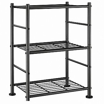 3 tier Metal Storage Shelves Adjustable Feet Heavy Duty Space Saving for Pantry Laundry Kitchen