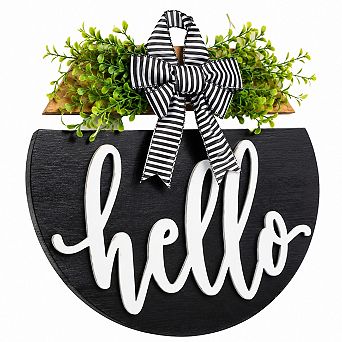 17 Inch Rustic Welcome Sign With Bow 3D Letters For Front Door