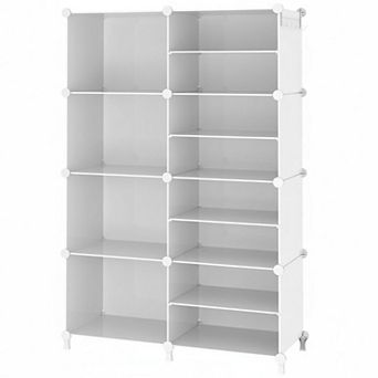 8 Cube Closet Organizer Stackable Storage Shelves Plastic Portable MultiUse for Bedroom Office
