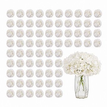 100 pc Artificial Hydrangea Flowers Faux Silk With Stems For Wedding Party Home Decoration