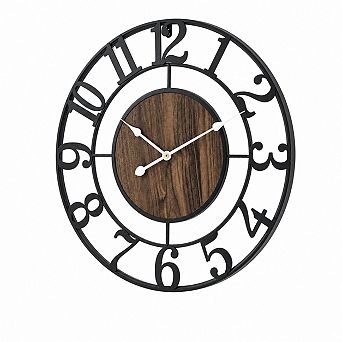 Retro Metal Wall Clock Silent Non Ticking Decorative Farmhouse Home Decor