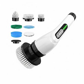 Electric Spin Scrubber Cordless 2500mAh 90min Runtime 3 Length 7 Brush Heads IPX7 Waterproof