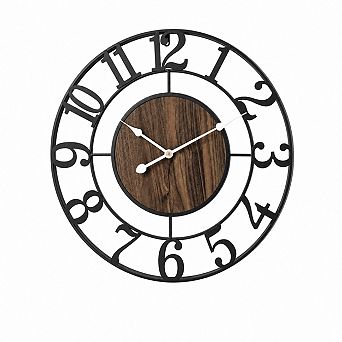 Retro Metal Wall Clock Silent Non Ticking Decorative Farmhouse Home Decor