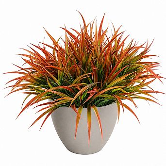 12 Pack UV Resistant Artificial Grass Stems Outdoor Indoor Decorative Greenery Bushes