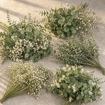 100 Mixed Artificial Eucalyptus Stems Flowers Faux Greenery DIY Wedding Home Decor