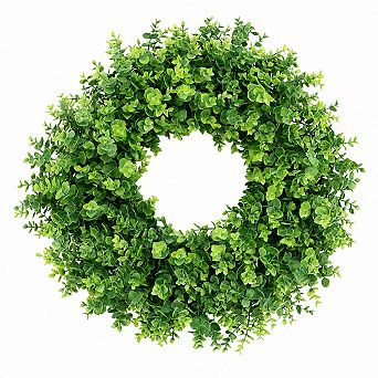 26 Inch Large Faux Eucalyptus Wreath UV Resistant All Season Home Outdoor Decor
