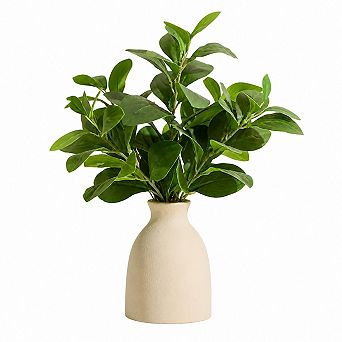 16 Inch Artificial Eucalyptus Potted Plant With Vase For Home Office Wedding Decor