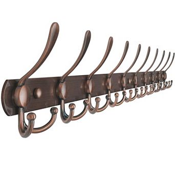 Wall Mounted Coat Rack 10 Tri Hooks Heavy Duty For Entryway Mudroom