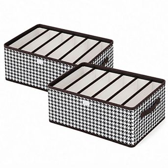 Pack of 2, 6-Grid Closet Organizer Bins Clothes Storage Boxes