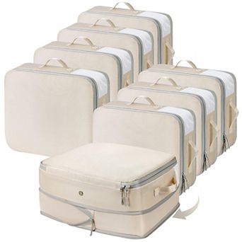 8 Pack Space Saving Zipper Storage Bags With Window Handle Closet Organizer