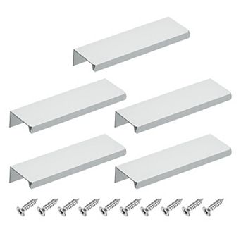 5 pc 4.72''Aluminum Alloy Cabinet Finger Pulls, Edge Back Mount Hidden Handles for Cabinets