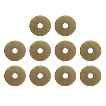 10 pc 0.94'' Round Cabinet Knob Backplate, Brass Backplate Washers Gasket