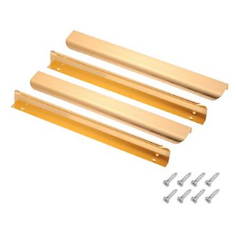 4 pc 11.81"Aluminum Alloy Finger Pulls for Cabinets, Hidden Back Mount Flat Edge Handles