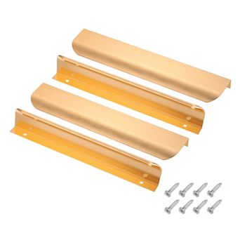 4 pc 7.87"Aluminum Alloy Finger Pulls for Cabinets, Hidden Back Mount Flat Edge Handles
