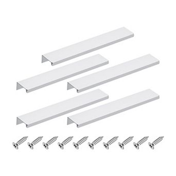 5 pc 7.87''Aluminum Alloy Cabinet Finger Pulls, Edge Back Mount Hidden Handles for Cabinets